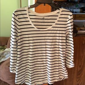 Tommy Hilfiger white and navy stripped shirt